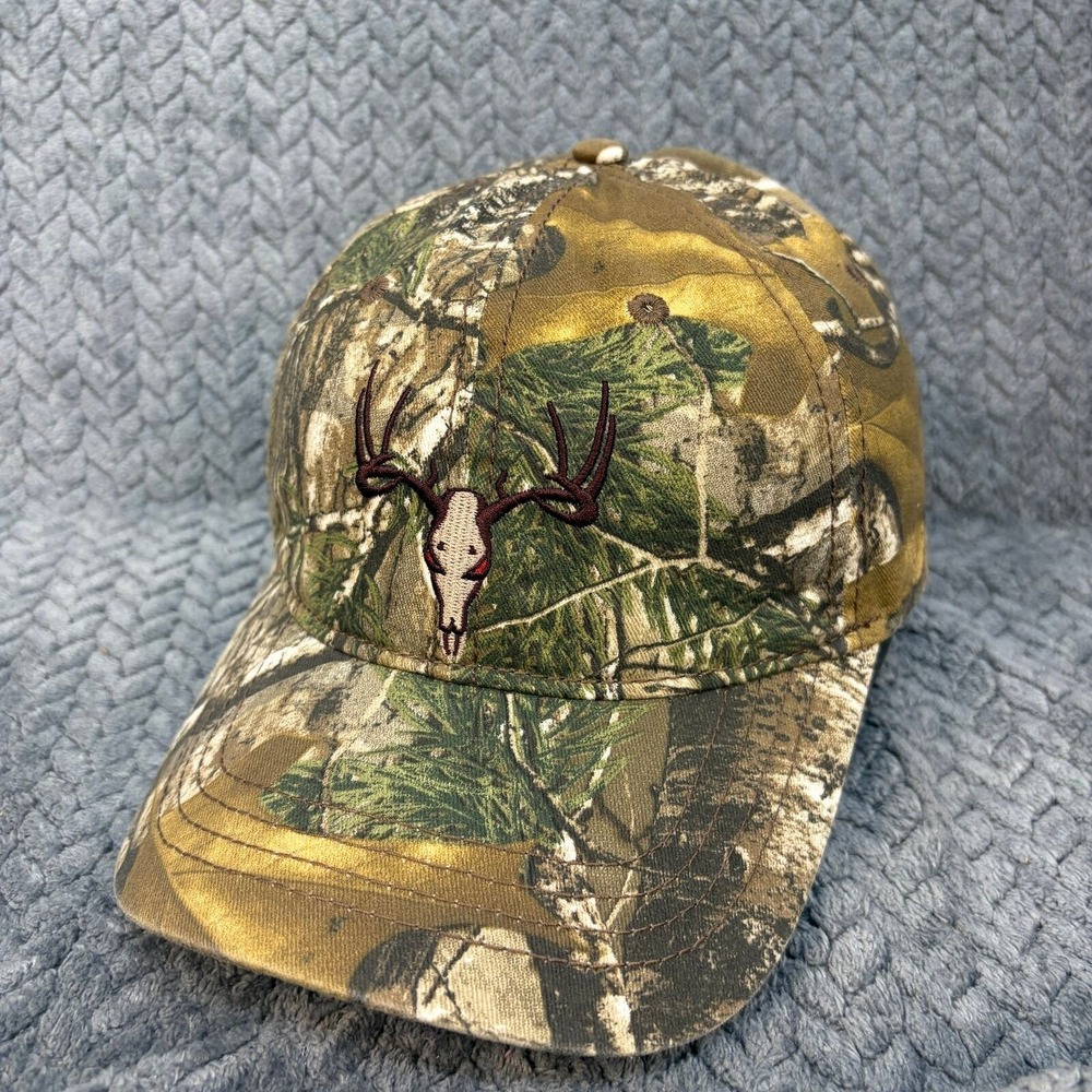 Camo Deer Skull Antler Embroidered Baseball Cap Hunting Hat Adjustable 2461